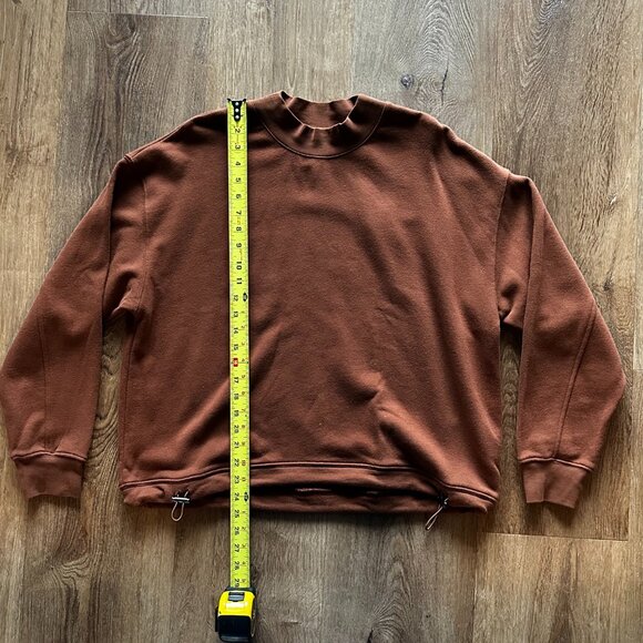 $195 Vince Women's Brown Crewneck Pullover Sweater Size M drawcord hem - Picture 5 of 12